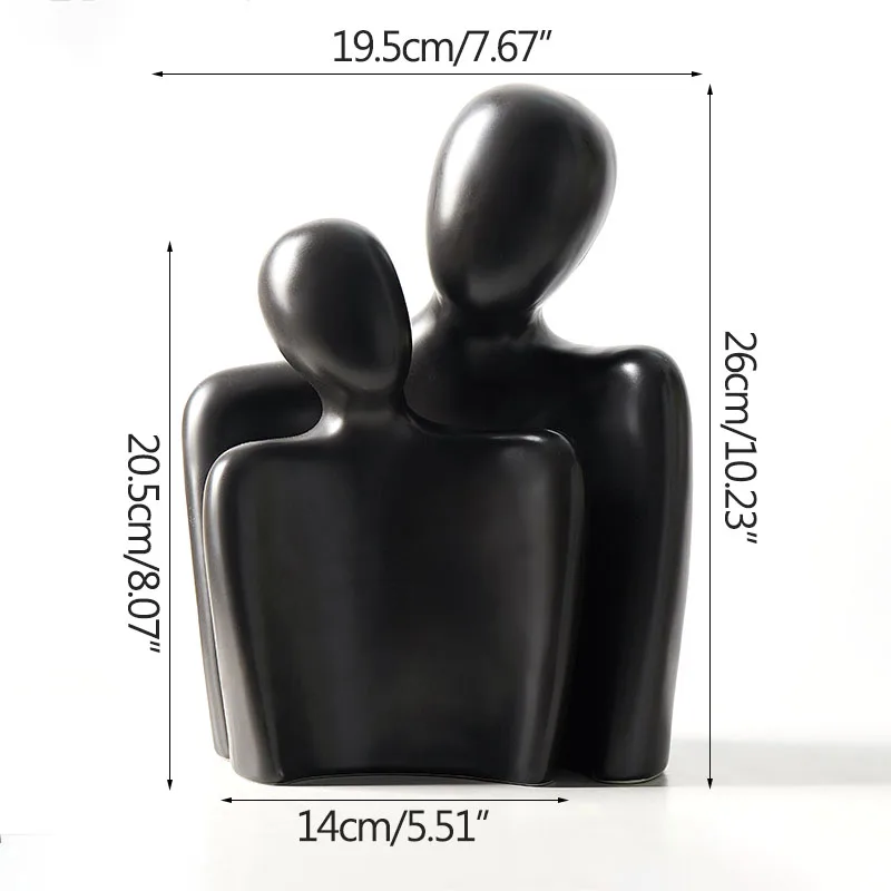 Nordic Streszczenie Snogged Couples Figurka Model Z Żywicy Nowoczesny Charakter Ornament Ozdoba W Domu Akcesoria Wystrój Pokoju