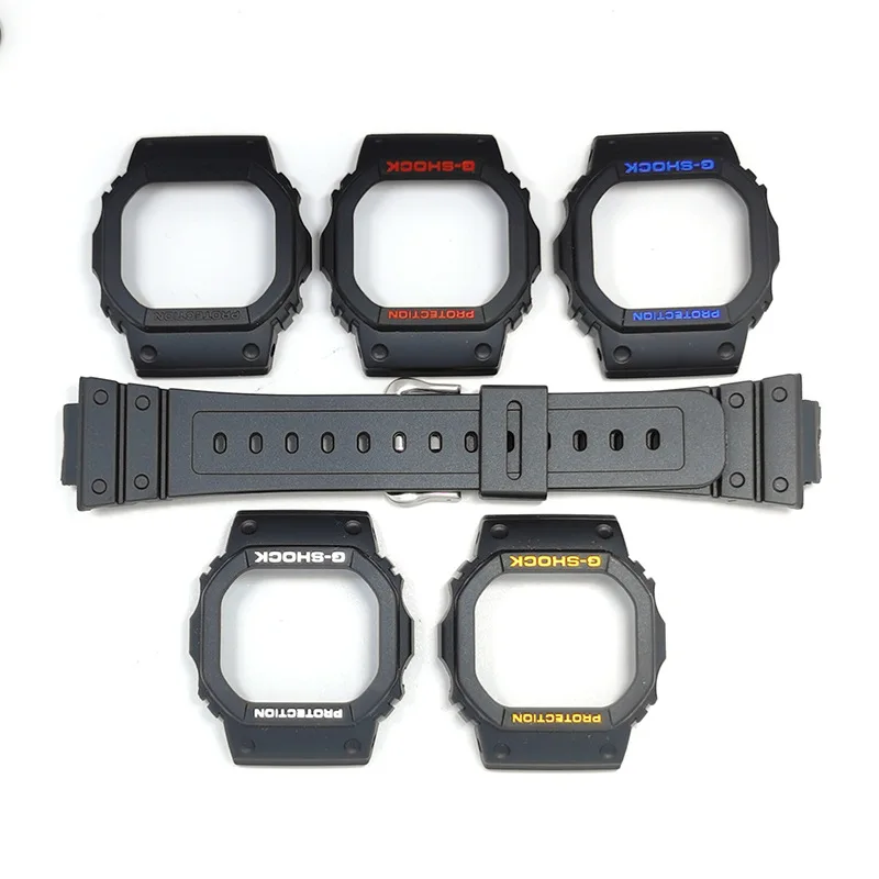 Wykonana z zywicy Watchband i Obejmy do Casio G-shock DW5600 GW-B5600 GB-5600 Gumowy pasek do zegarków Bransoletka bransoletki Silikonowe etui