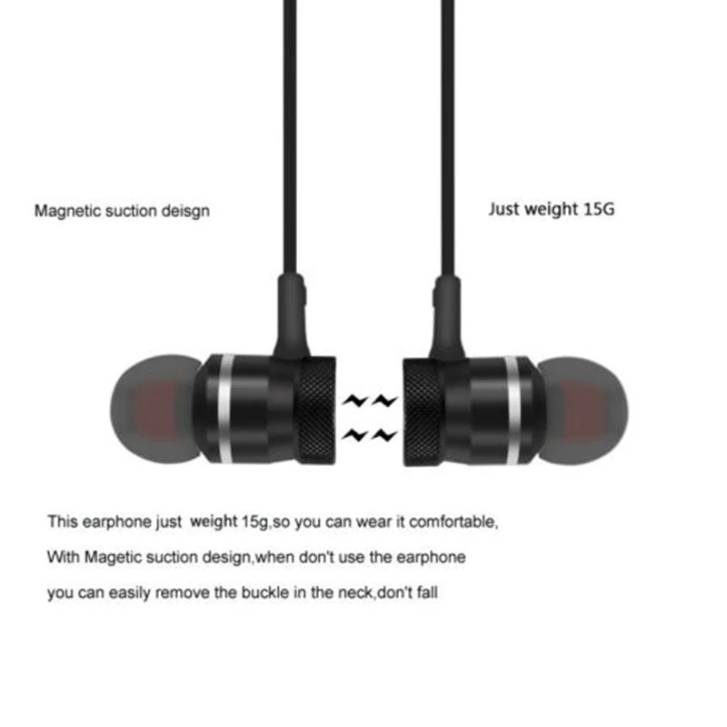 Dla wszystkich Telefonów Bezprzewodowych Bluetooth Słuchawki Douszne Słuchawki Stereo Bluetooth Słuchawka Bezprzewodowa Magnetyczna Z Mikrofonem