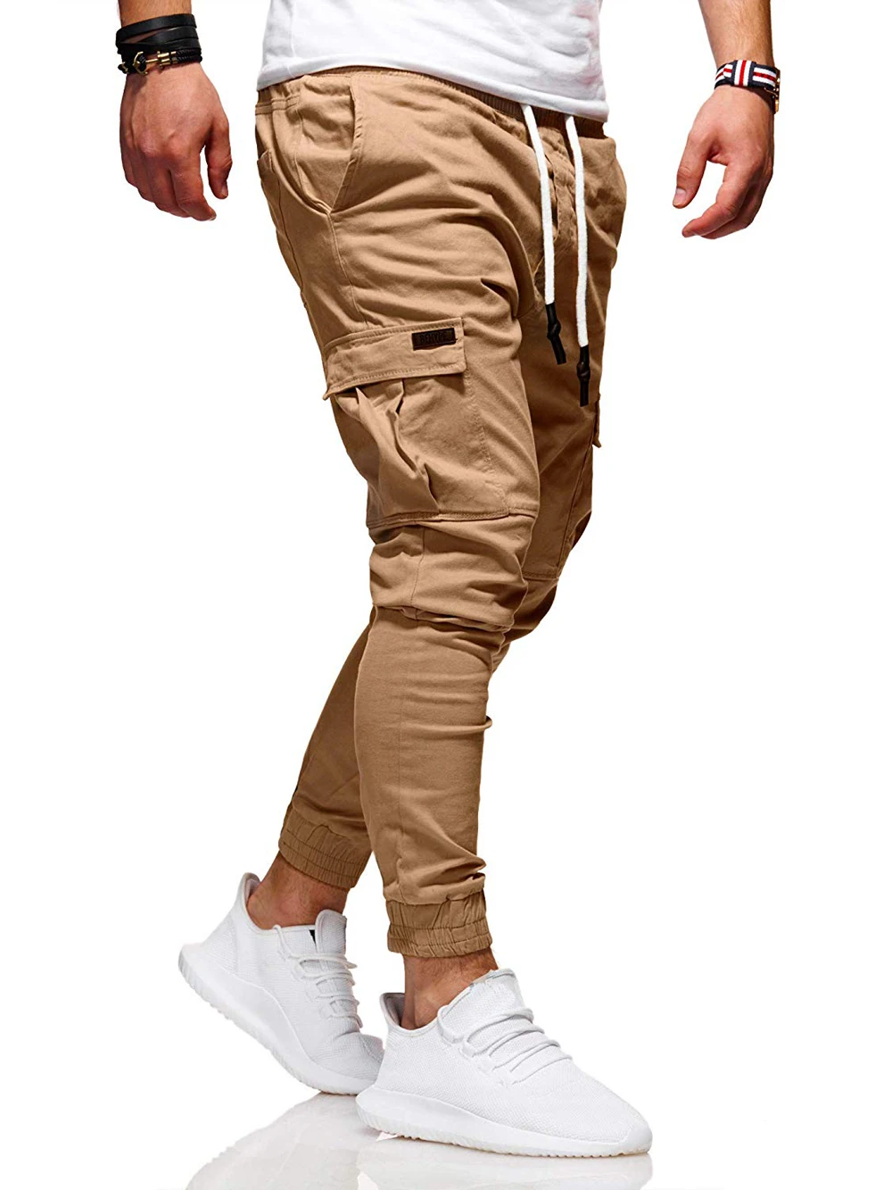 Męskie Spodnie cargo Biegacze Sportowe Spodnie, Casual Męskie Odzież Sportowa Stałe Multi-pocket Spodnie Spodnie spodnie