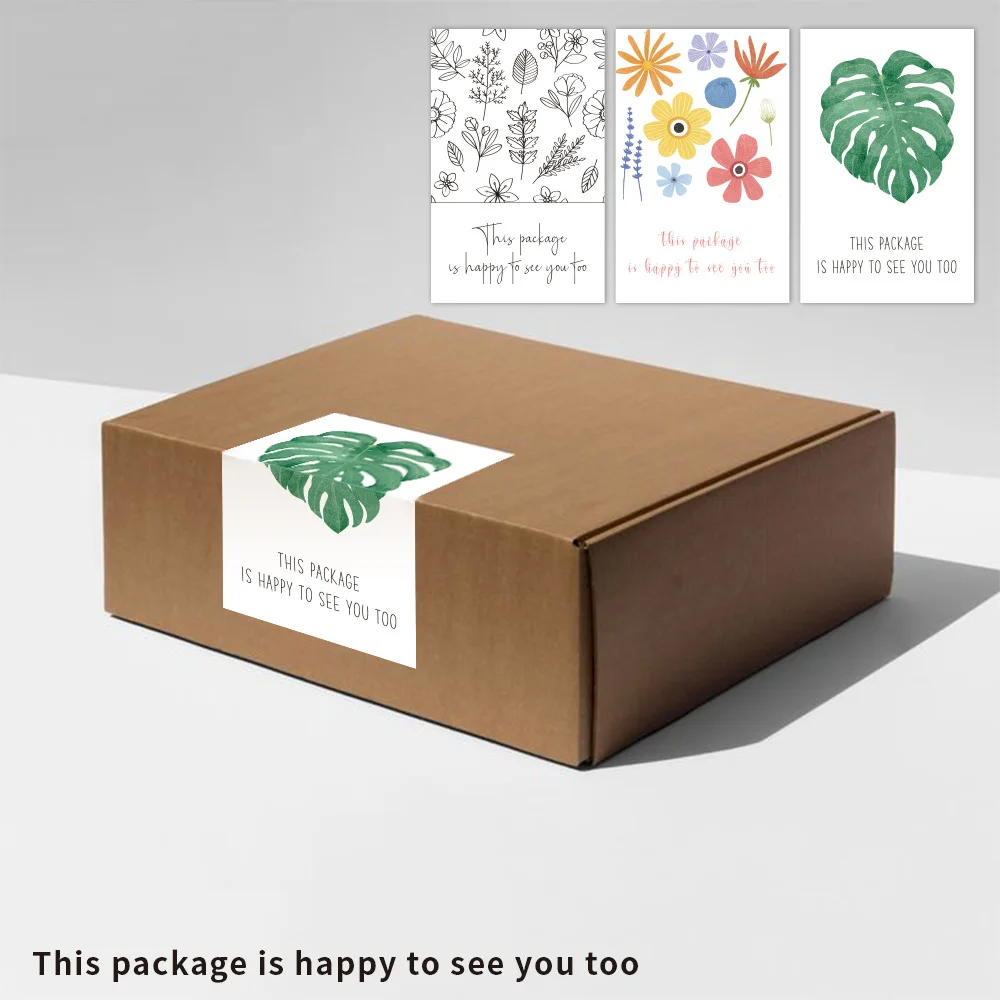 10-50szt Ten Pakiet Miło Cię Widzieć Też Kwiatowe Naklejki Drukowanie Etykiet dla Małych Firm Pakiet Wystrój Dziękuję Naklejka