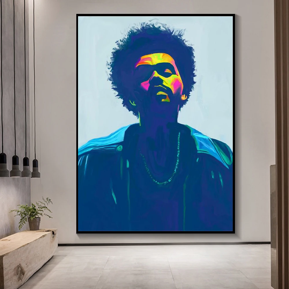 Obraz The Weeknd Blinding Lights Starboy Rap Music Album Плакатные Grafiki Ścienne Sztuka Płótnie Obraz Salon Dekoracji Domu