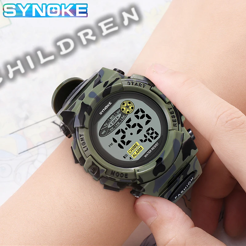 Dziecięce, zegarki dla Dzieci, Zegarki Męskie Wodoodporne dla Dzieci Zegar Shock Alarm LED Girl Boy Wojskowe Cyfrowe Zegarki dla Dzieci, zegarki