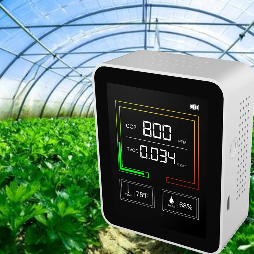 Cyfrowy Miernik CO2 Czujnik Jakości Powietrza Wielofunkcyjny C02 Temperatura Wilgotność Tester Monitor Wyświetlacz LCD z Podświetleniem