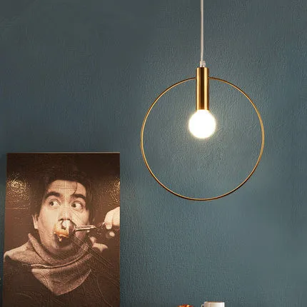 Nowoczesny, Jeden Pierścień Lampa Wisząca Złoto LED E14 Lampa Wisząca do Jadalni, Kuchni Oświetlenie Lampa Wisząca Home Loft Decor