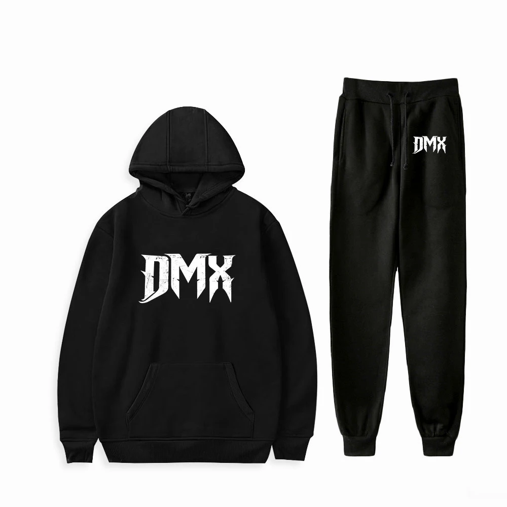 DMX Merch Sweatshirt Unisex Two Piece Set z Kapturem+Jogger Spodnie Harajuku Streetwear 2021 American Rapper Women Men ' s Set Rip