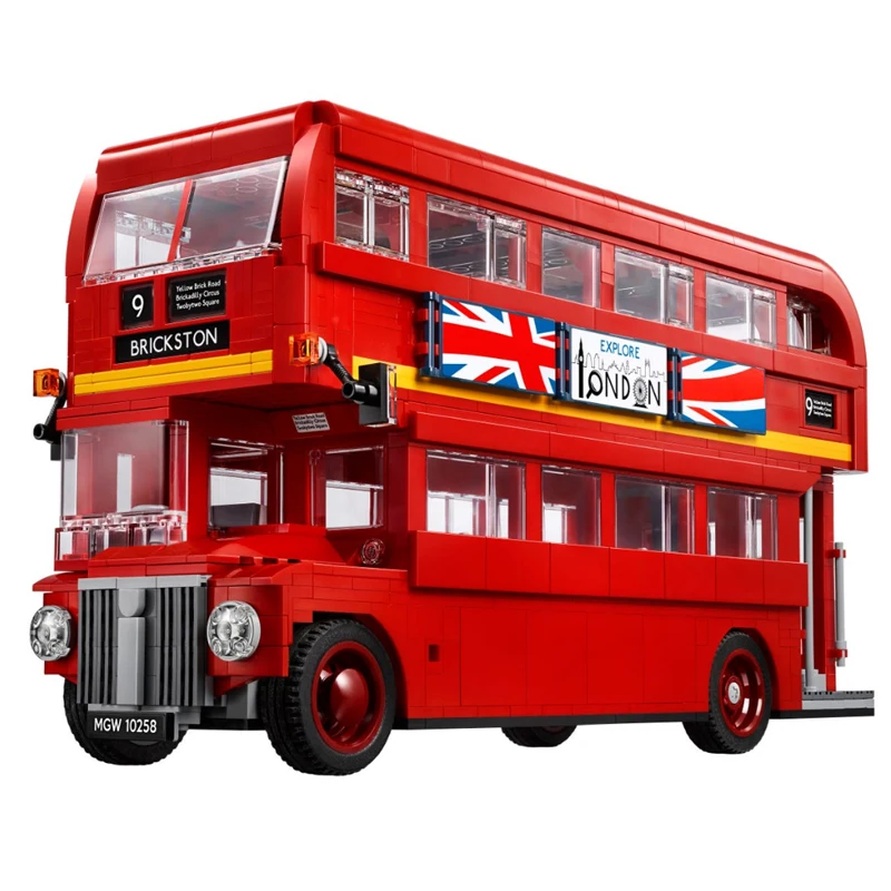 Nowy, Piętrowy autobus BusforLondon Opracowany przez Firmę London Kompatybilny z Inglys London Bus Bricks Toys Kit Model 10258 1800 SZT.