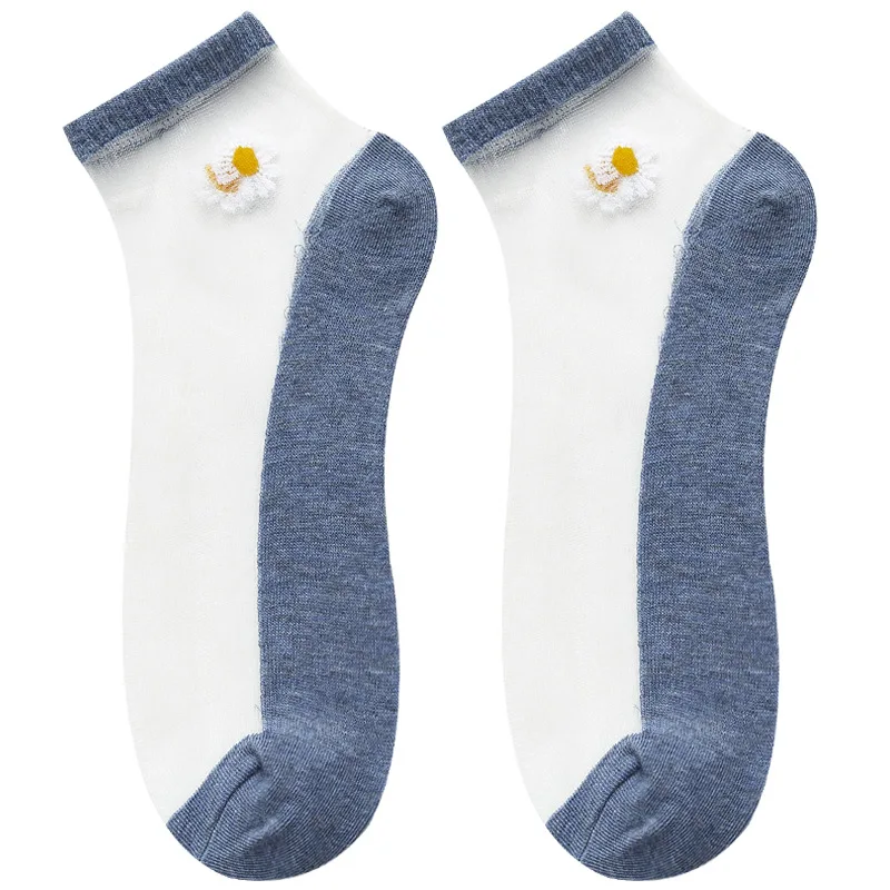 Creative Harajuku New Product Crystal Silk Tide Socks For Women Summer Cienkie Przezroczyste Koronkowe Jedwabne Przezroczyste Krótkie Skarpetki