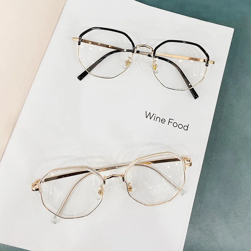 2020 Kobiety Mężczyźni Student Krótkowzroczność Okulary Metalowe Połowa Złotej Obręczy Luksusowe Okulary Do Czytania Диоптрийные Punkty Oprawa -1.0 do -6.0