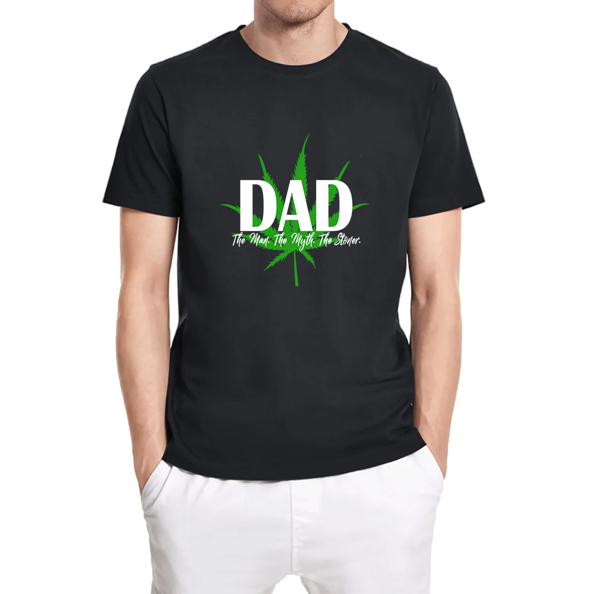 Dad The Man, The Myth, The Stoner Father ' s Day koszula Męska O-neck Zabawa Unisex Koszulka Wygodna, Bawełniana koszulka Top Oversize