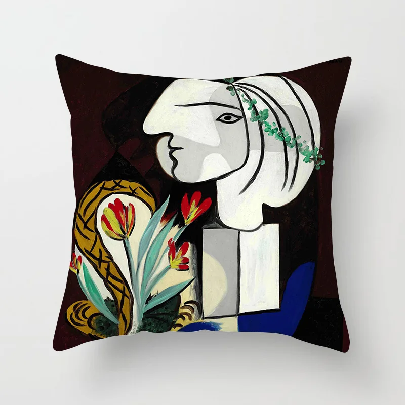 1 szt. Picasso Obraz Olejny Druku Poszewka Streszczenie Kobieta Poduszka Sztuka Poszewka Kanapa tapicerka poliester poduszka