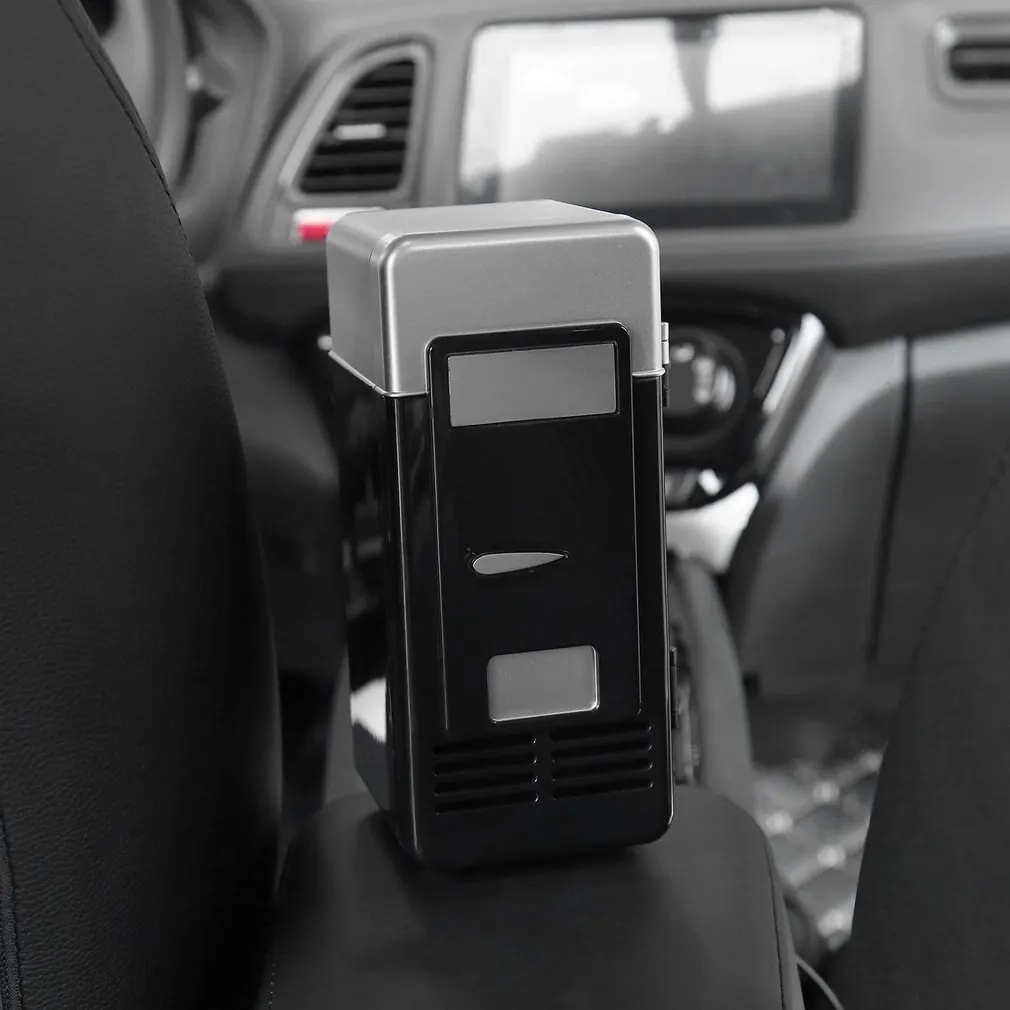 2020 Nowy Czarny ABS 5V 10W USB 19.4x9x9cm Samochodowy Mini-Lodówka Samochodowy Przenośny Chłodnica Napojów Łodzi Podróży Kosmetyczny Lodówka Wysoka Jakość