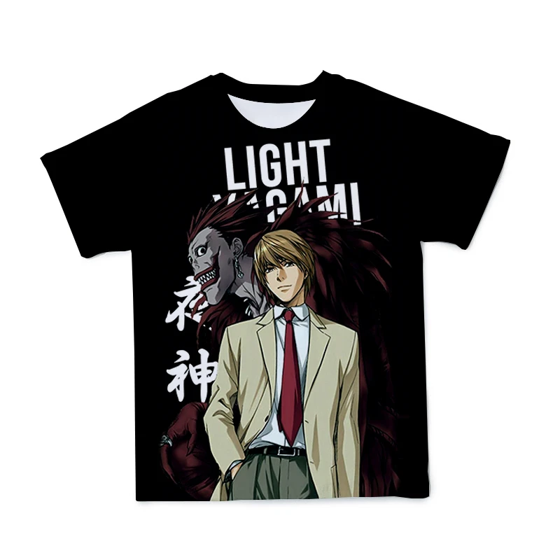 Death Note Printed Short-sleeved Men ' s T-shirt, 2021 Nowy ciemny styl Uliczny hip-hop Młodzieżowa odzież męska, Chłopiec Top koszulka