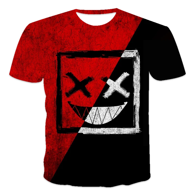 2021 New Sin Smile XOXO wzór 3d printed t-shirt fashion men ' s street sports casual shirt męski O-neck koszulka негабаритная