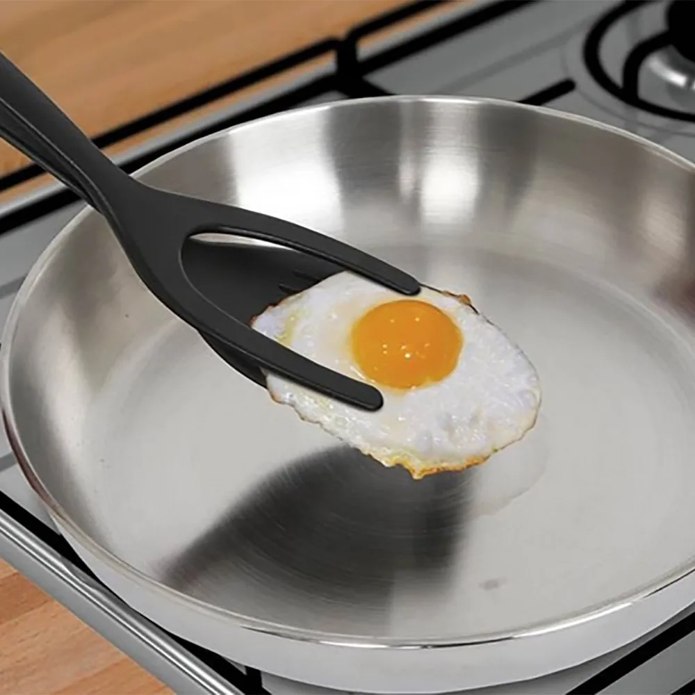 2 W 1 Kuchnia Zacisk Cholera Toast Omlet Odwrócony Łopatka Jajecznica Jajko Sadzone Klip Silikonowe Przybory Kuchenne Narzędzia Do Gotowania