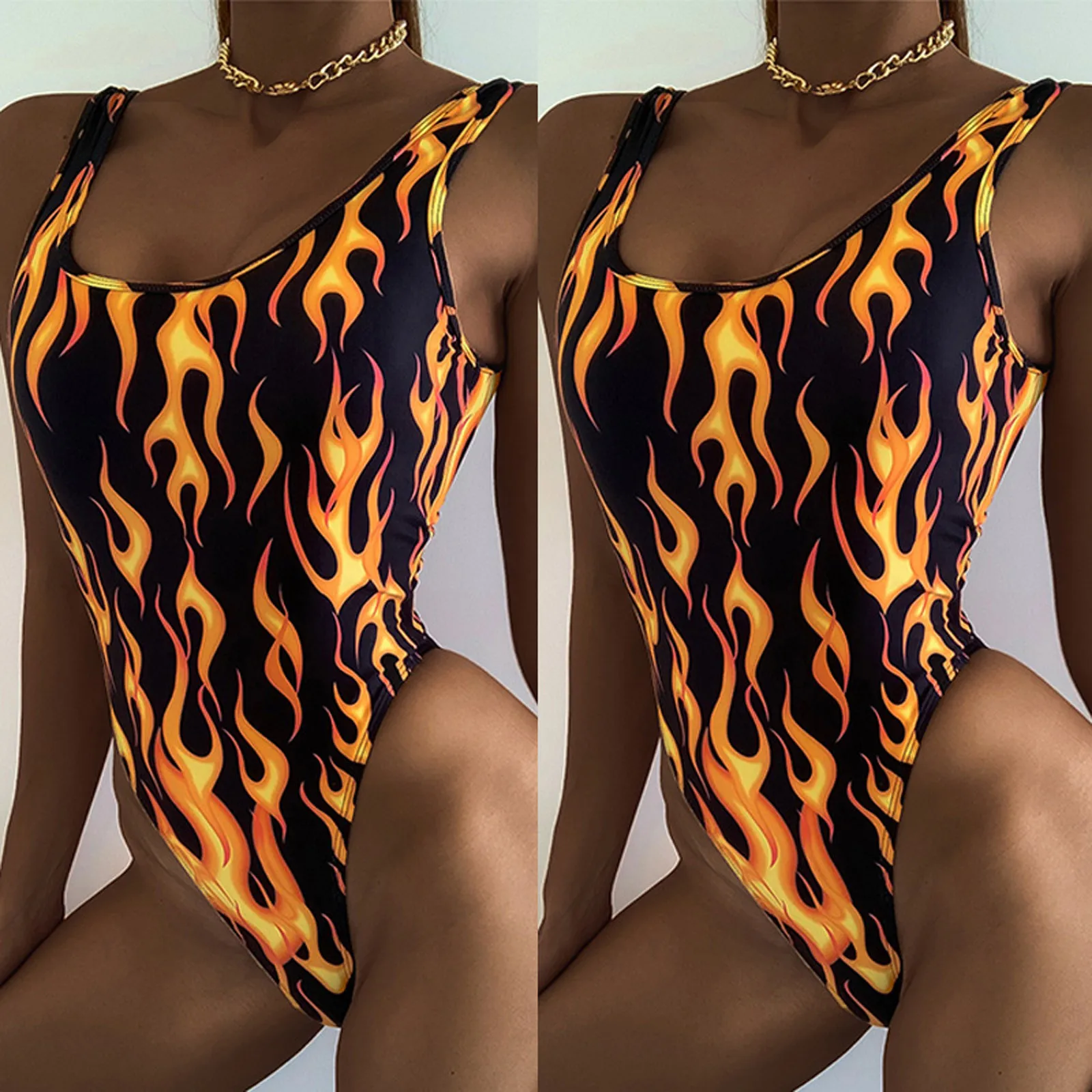 Bikini Sexy Swimwears stroje Kąpielowe Damskie Bikini Flame Druku Bandaż Push-up Brazilianbeachswimsuit Dziewczyna stroje Kąpielowe Damskie