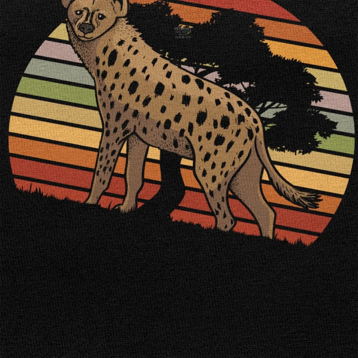 Meble Męskie Zwierzę Safari Hiena T-Shirt Z Krótkim Rękawem, Okrągły Dekolt Bawełna T-Shirt Z Nadrukiem Dzika Afrykańska Przyroda Zwierząt T-Shirt Odzież
