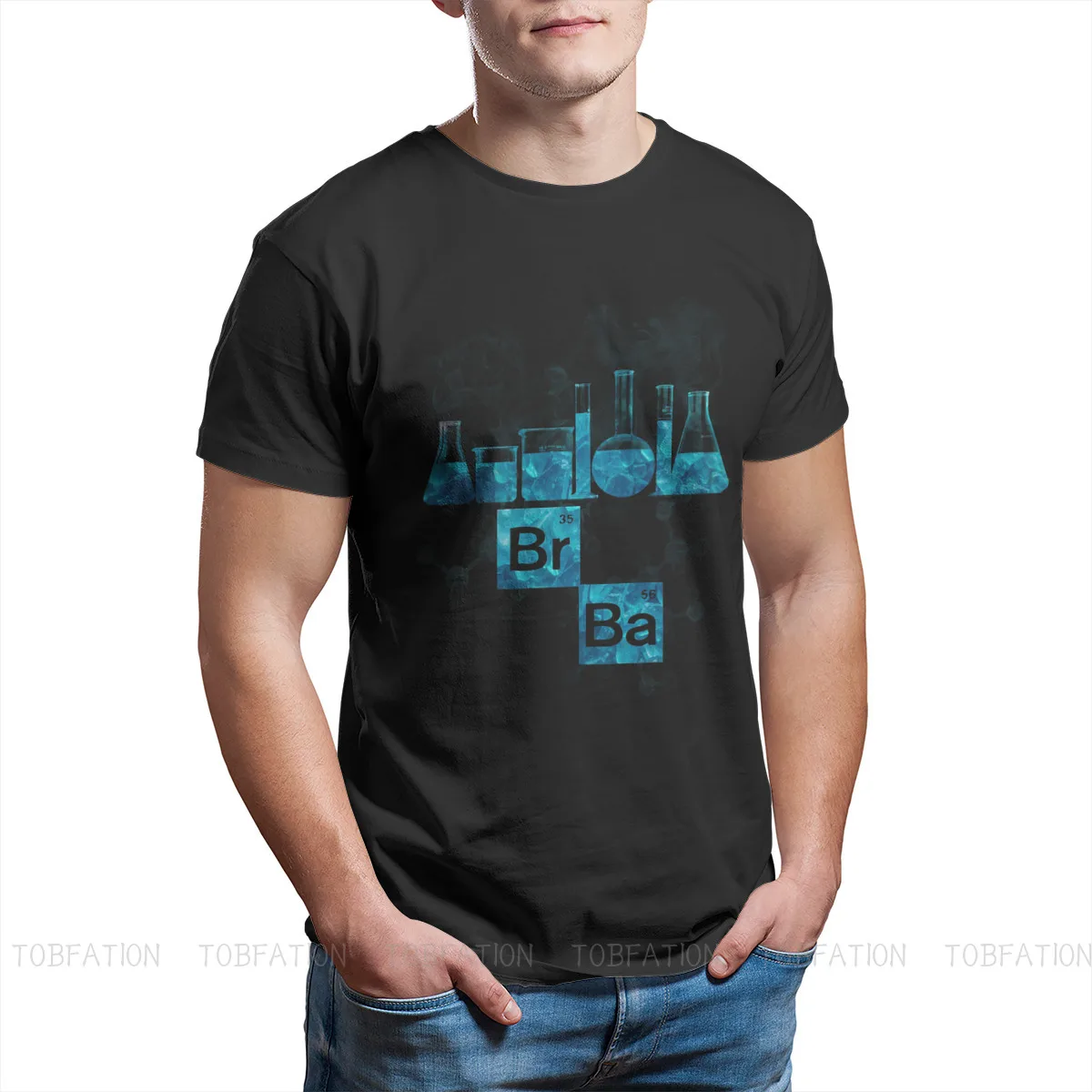 Breaking Bad Walter White Chemistry Teacher TV Series TShirt for Men Respect the Chemistry Casual T Shirt Novelty Trendy Loose