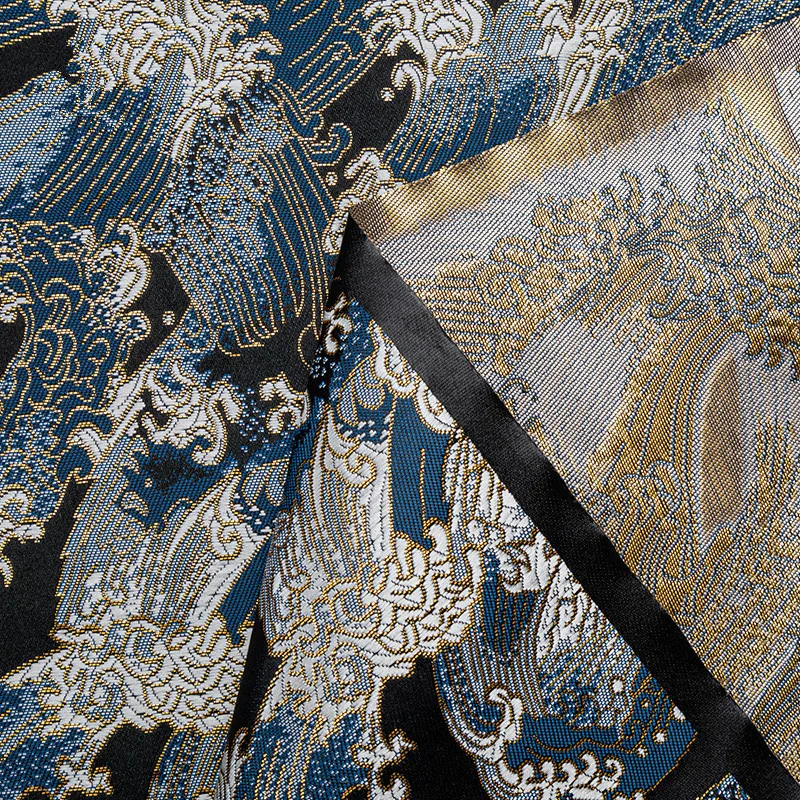 C1013 Niebieski/Różowy Japoński Tradycyjny Nishijin Brokatowe Tkaniny do Szycia Odzież Poszewka Tkaniny DIY Materiały Tekstylia do Domu
