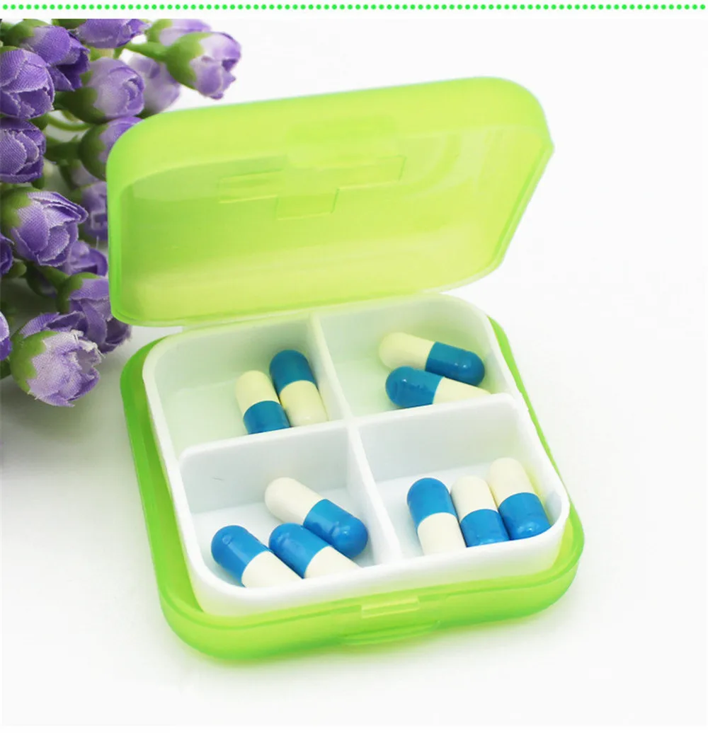 Pudełko Do Przechowywania Plastikowe Pudełko Organizador Organizer Rangement Mini 4 Gniazda Przenośna Medyczna Pudełko Na Tabletki Drug Medicine Case Storage#W