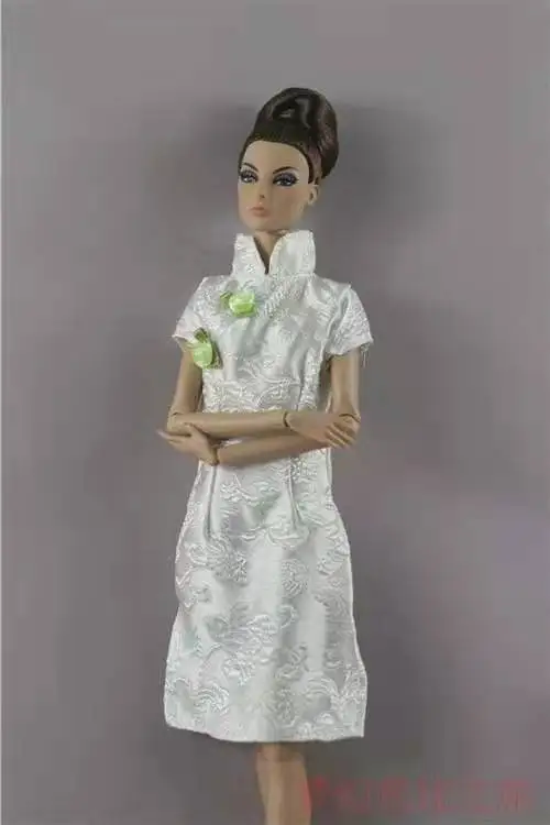 Cosplay Cheongsam Handmade Floral Dress For Barbie Doll Clothes Chinese Traditional Vestido Qipao 1/6 BJD Accessories Girl Toys