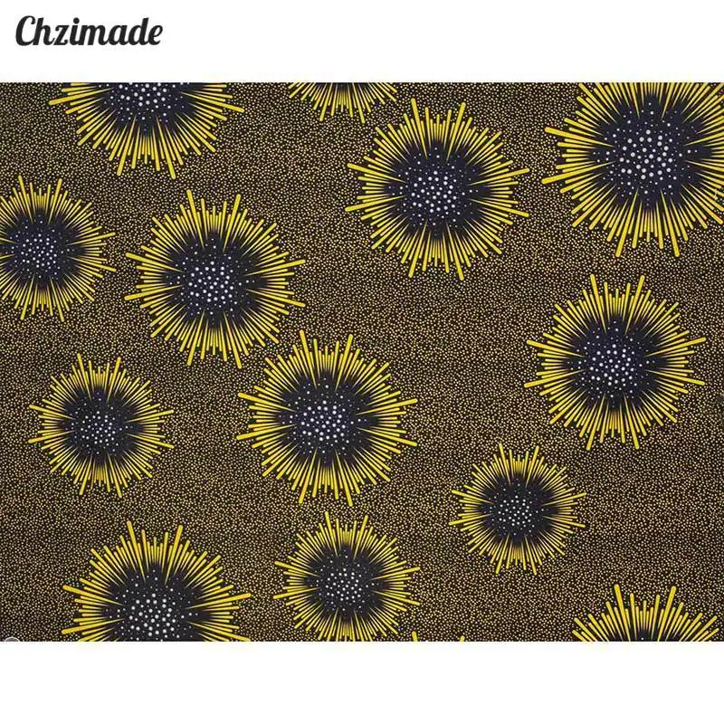 Chzimade 1Yard Flower Printed Ankara African Real Wax Fabric 2020 Polyester Dress Fabric For Diy Sewing Craft