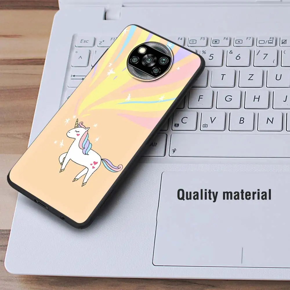 Miękki pokrowiec TPU Fundas dla Xiaomi Mi 11 Poco X3 NFC F2 Pro M3 M2 10T 9T Note 10 Lite Rainbow Unicorn Back Shell Cover Coque Capa