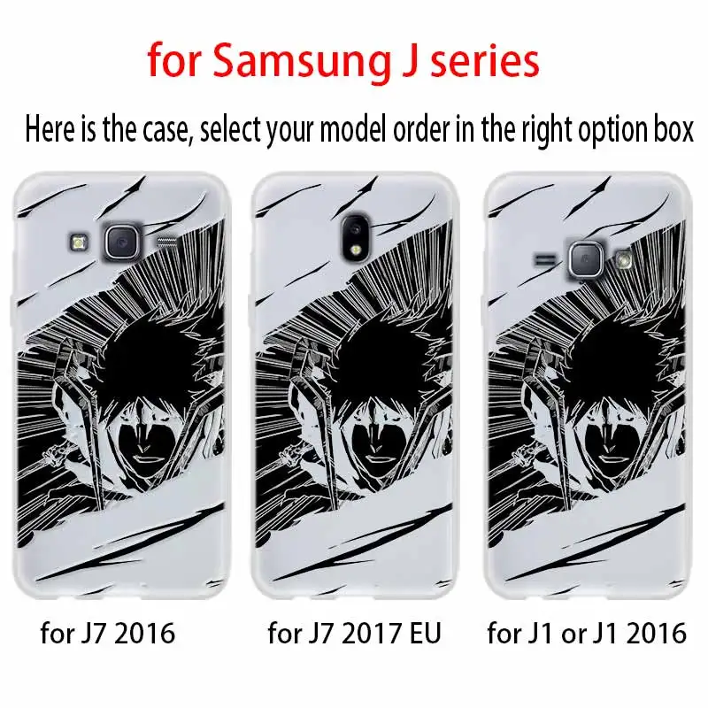 Anime bleach etui do Samsung J8 J4 J6 Plus 2018 J5 J3 J7 2017 EU 2016 Prime Silikonowy Telefon Coque Pokrywa Fundas Capa Moda
