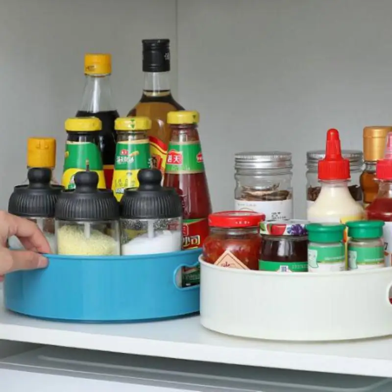360 Obrotowy Podajnik Multi-fonction Antypoślizgowe Kuchenne Pojemniki Do Przechowywania Przypraw Jar Snack Food Tray Home Bathroom Storage Box