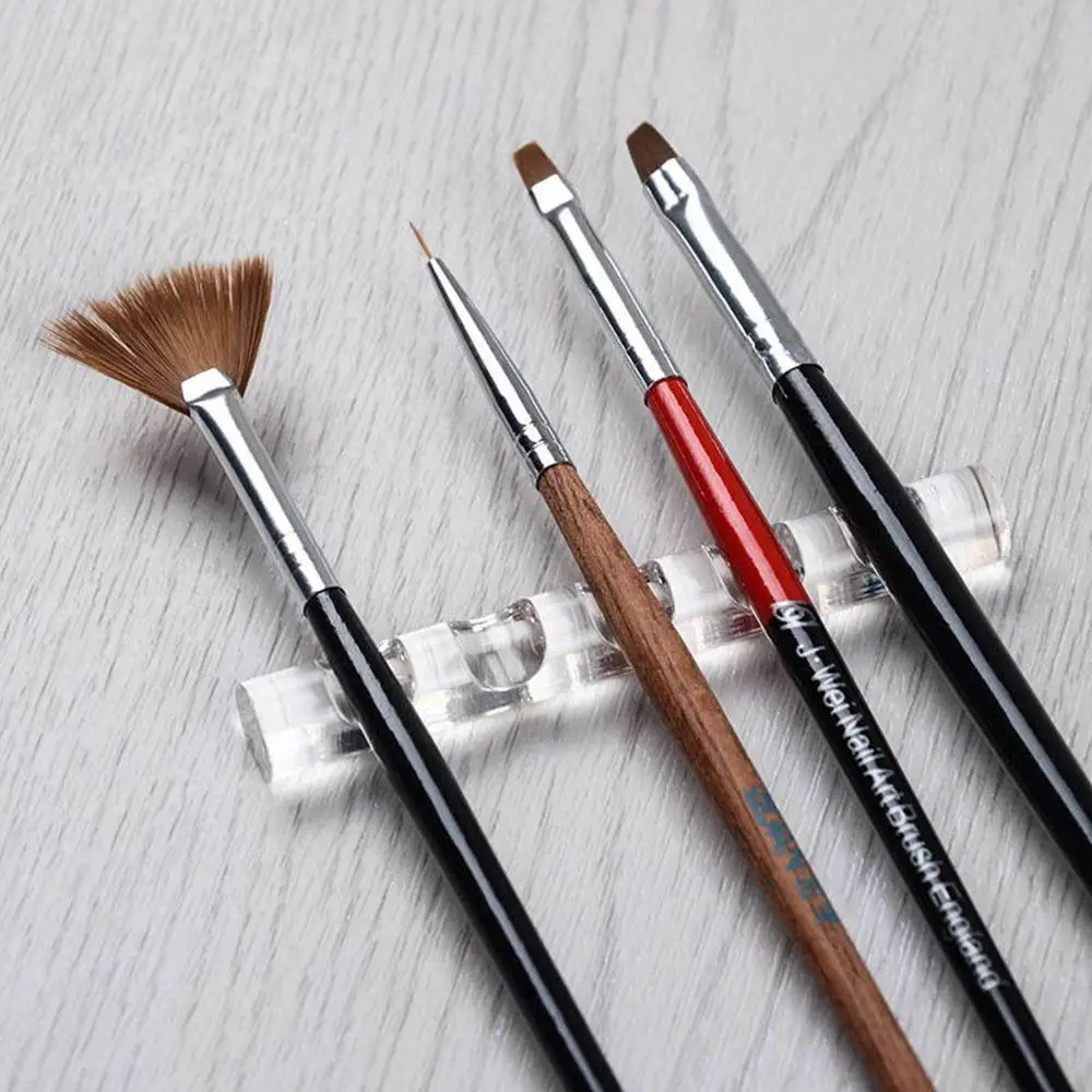 5 Oczek Nail Art Brush Pen Rack Stand Tool Clear Acrylic UV Gel Brush Display Nail Pen Holder Showing Tool