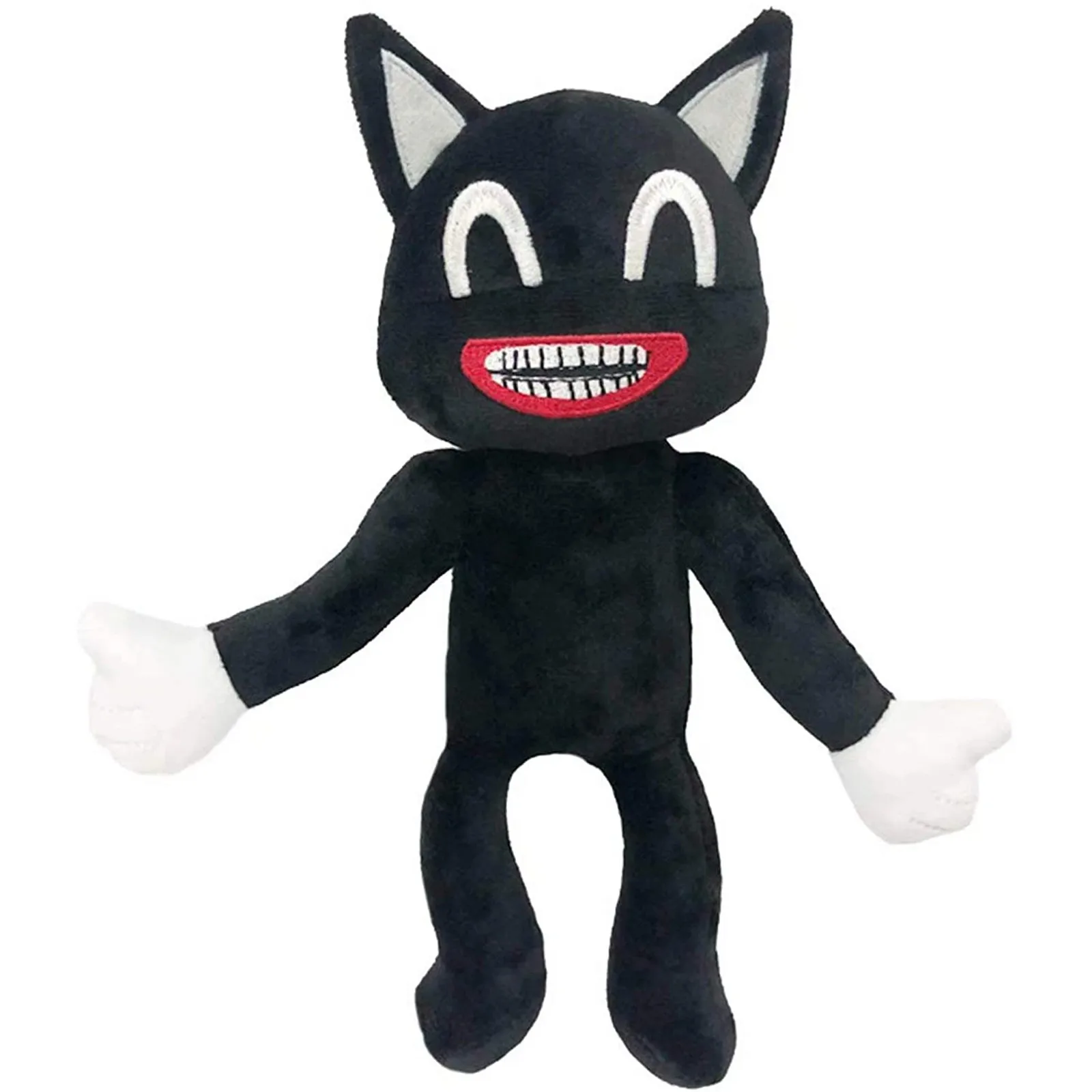 35cm testa di sirena di animali peluche bambola Anime Plushie nero stampato Cartoon Cat giocattoli di peluche per ragazzi regal