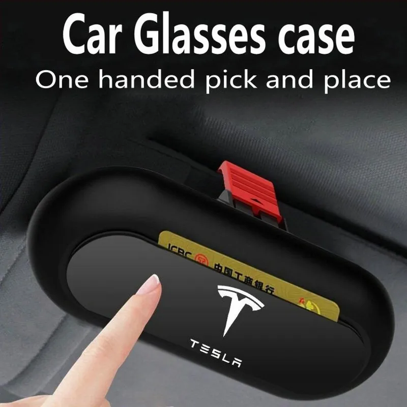 Samochodowe Okulary Pudełko Do Przechowywania Uchwyt na Okulary Etui na Tesla Model 3 X S-2018 Akcesoria