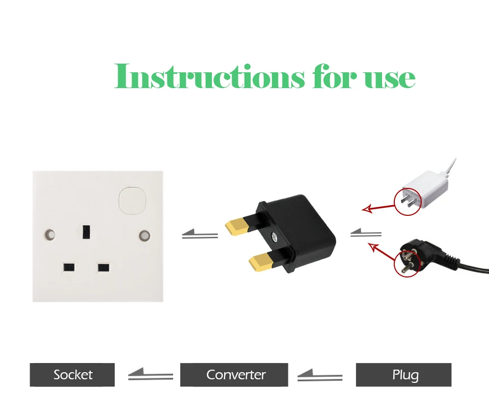 Uniwersalny EU US to UK AC Power Socket Plug Travel Wall Charger Outlet Adapter Converter 2 Socket Input Pin Do Ładowania Telefonu