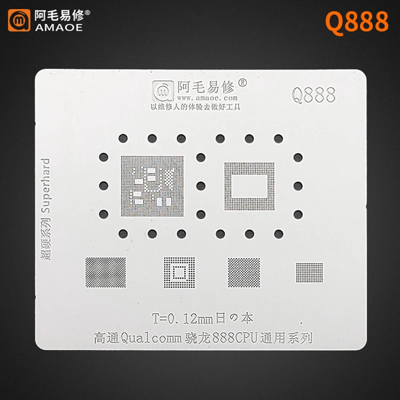Amaoe Q888 BGA Wzornik Snapdragon 888 SDM888 CPU RAM Górna Dolna Warstwa Górna Dolna Chip IC Lut Cynowy Fabryka Netto Stalowa Siatka