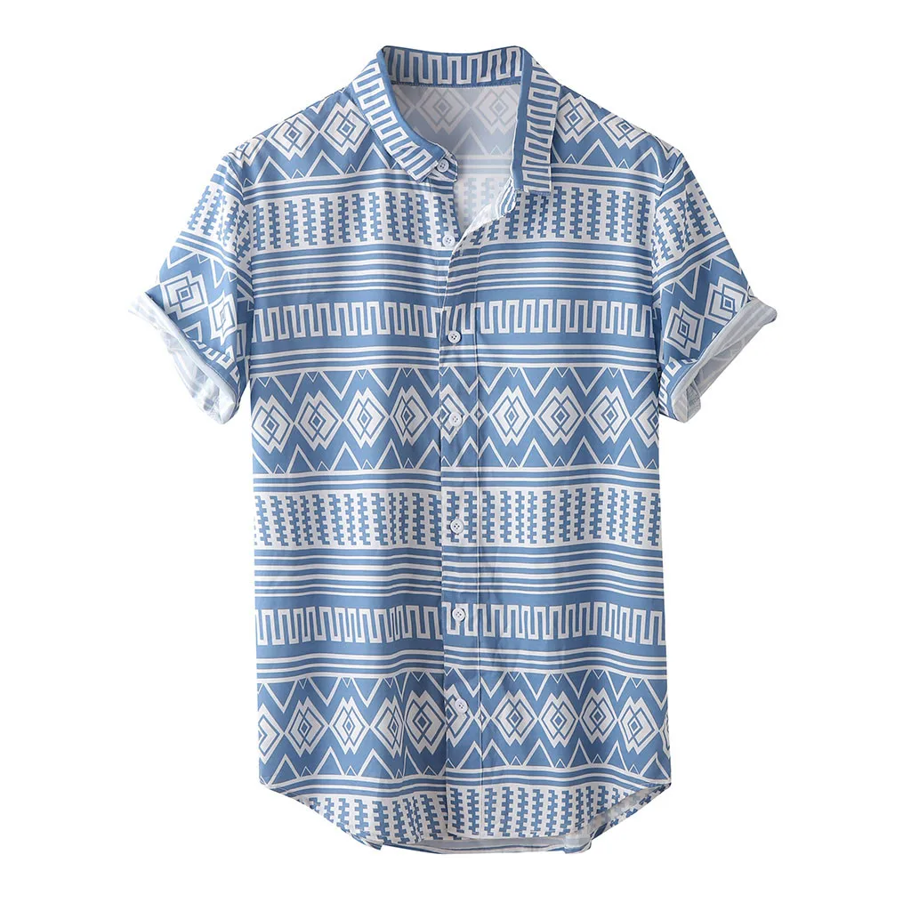 Shirt Tops koszula koszule męskie odzież men ' s summer multi-pocket short-sleeved Fashion Lapel Printing Blouse oddychającym