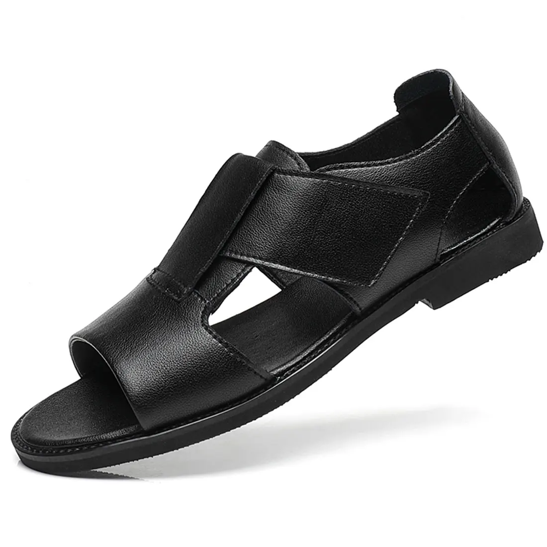 Nowy projekt Męskie Rzymskie sandały Skórzane Modne sandały Czarne męskie letnie buty Wygodne sandały Gladiator Dropshipping 38-47