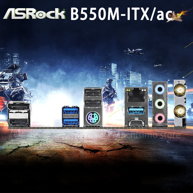 Socket AM4 ASRock B550M-ITX/ac płyta główna DDR4 PCI-E 4.0 64GB M. 2 SATA Display Port Overlocking Desktop B550 Placa-Mãe AM4 New