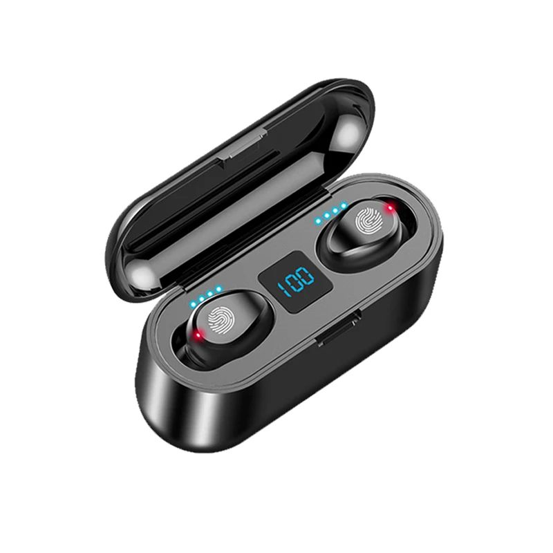 Nowy F9 Bezprzewodowy Bluetooth 5.0 Słuchawki TWS HIFI Mini In-ear Sport Running zestaw Słuchawkowy Obsługuje iOS/Android HD Call