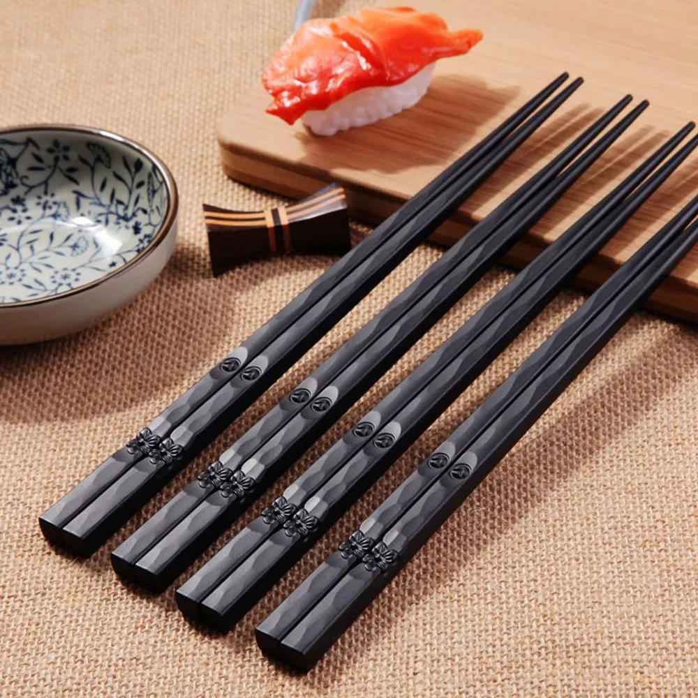 1 Para Japońskich Pałeczek Do Jedzenia Aluminiowe, Antypoślizgowe Sushi, Pałeczki Zestaw Chiński Prezent Pałeczki Palillos Chinos Bagietka Chinoise