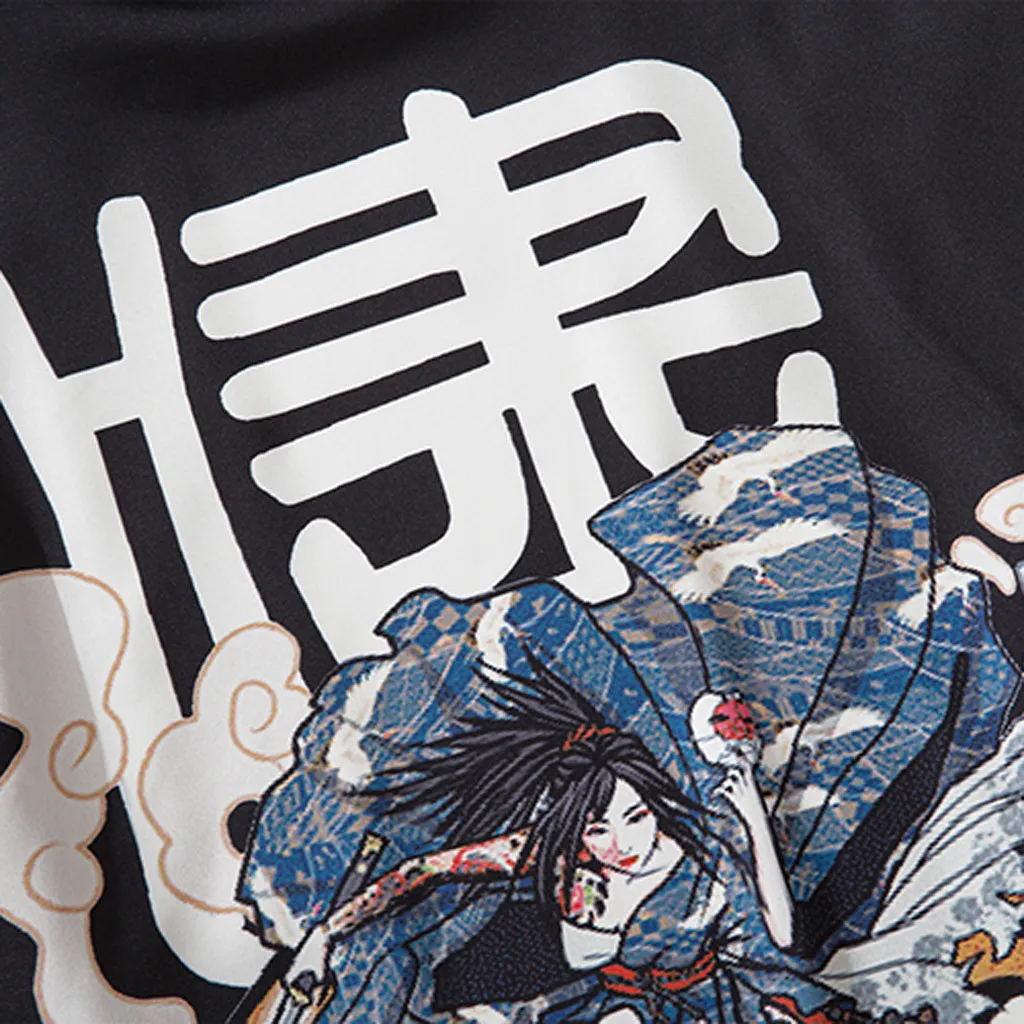 Lato trzy czwarte rękawem kimono szlafrok mężczyźni kobiety płaszcz kurtka druku Płaszcz Top Bluzka koszulka koszulki