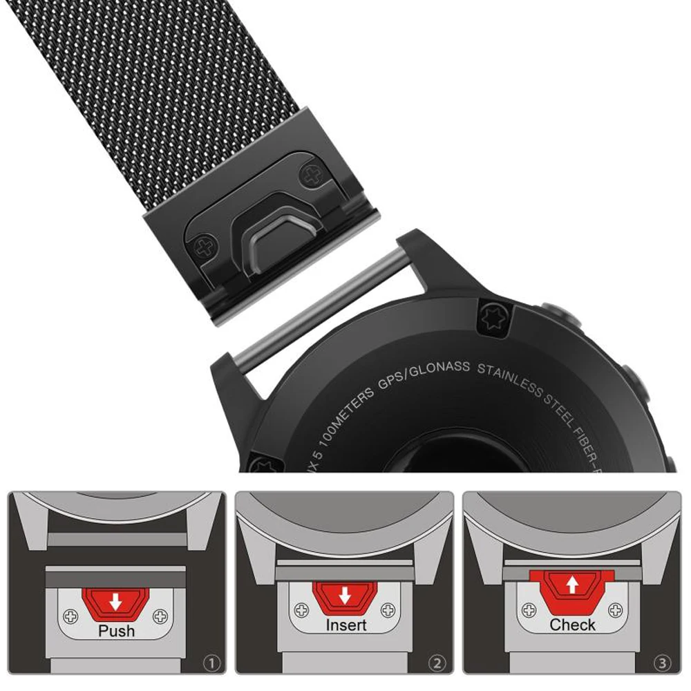 22 mm 26 mm magnetyczny pasek Garmin Fenix 6X Pro 6 Fenix 5 5X plus 3 3 Forerunner 935 945 Quick Release Smart Watch band