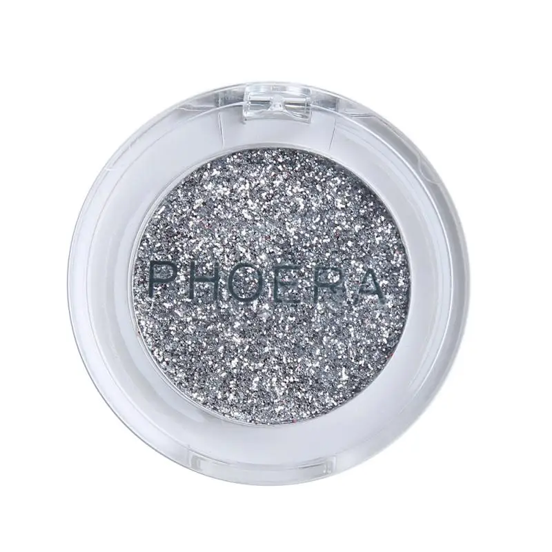 PHOERA Metallic Glitter Eyeshadow Lasting Shimmer Monochrome Pigment Powder Diamond Eye shadow Palette Cosmetic TSLM1