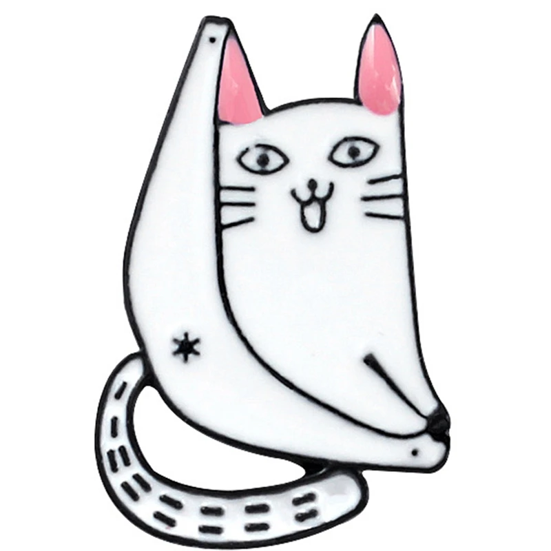 Kreskówka Zabawny Biały Kot Robi Szpagat Forma Broszka Ładny Wysoki Wzrost Stopy Koty Klapy Pin Kapelusz Plecak Akcesoria Biżuteria Prezenty