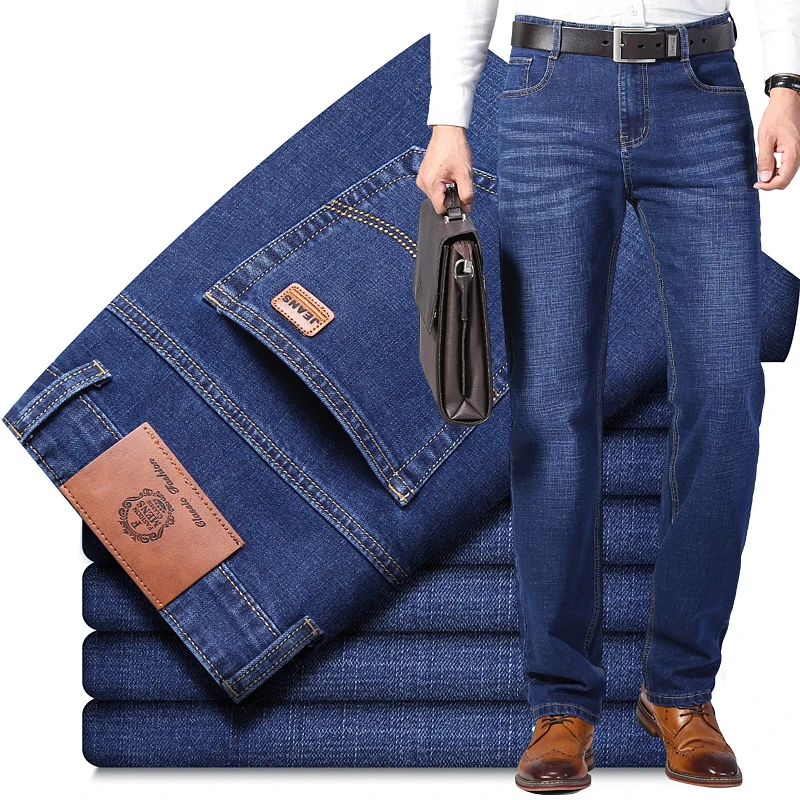 Nowe Dżinsy Męskie Stretch Jeans Klasyczny Styl Moda Casual Biznes Bawełna Wysokiej Jakości Modne Dżinsy Męskie Cienkie Spodnie Size28-40