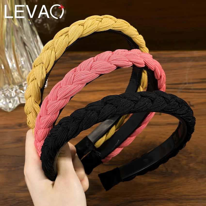 Levao New Twist Braid Opcje Fashion Crease Hair Bands Solid Color Head Osłony Lady Hair Accessories Headwear