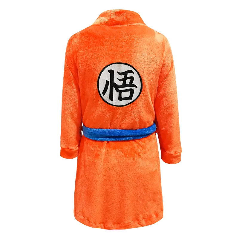 Anime son Goku Cosplay szlafrok dla dorosłych dzieci kreskówka wzór pluszowe piżamy dla mężczyzn i kobiet spuszczanie na ubrania