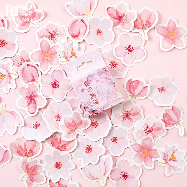 Mohamm Japanese Cherry Blossoms Planner Flower Diary Deco Paper Small Kawaii Stickers Stacjonarny Magazyn do Scrapbookingu