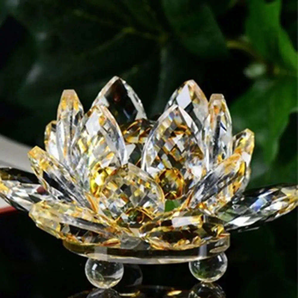 Kryształowe Ozdoby Dekoracje Lotosu Europejski Kryształ Kwiat Lotosu Kreatywne Rzemiosło Prezenty Obchody Tea Light