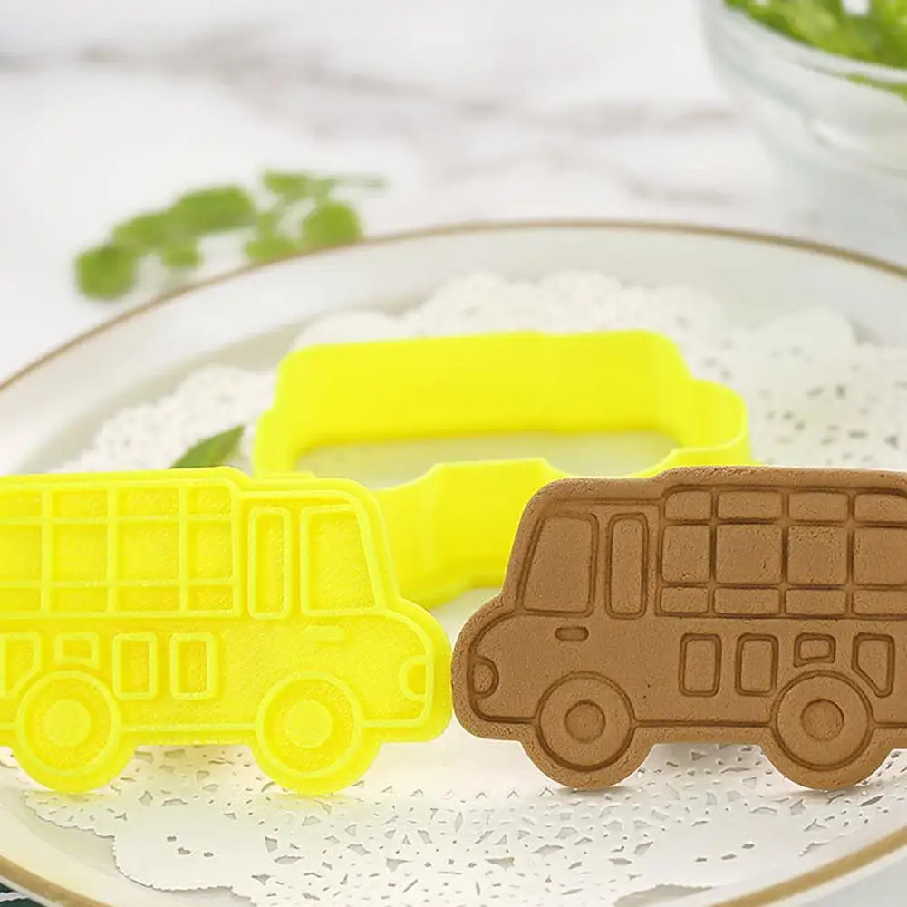 Ciasteczka Formy Pojazd Transport Formy Samochód Kreskówka DIY Domowe Ciasta Ciasteczka Ciasto Nóż Znaczek 3D Press Dekoracji