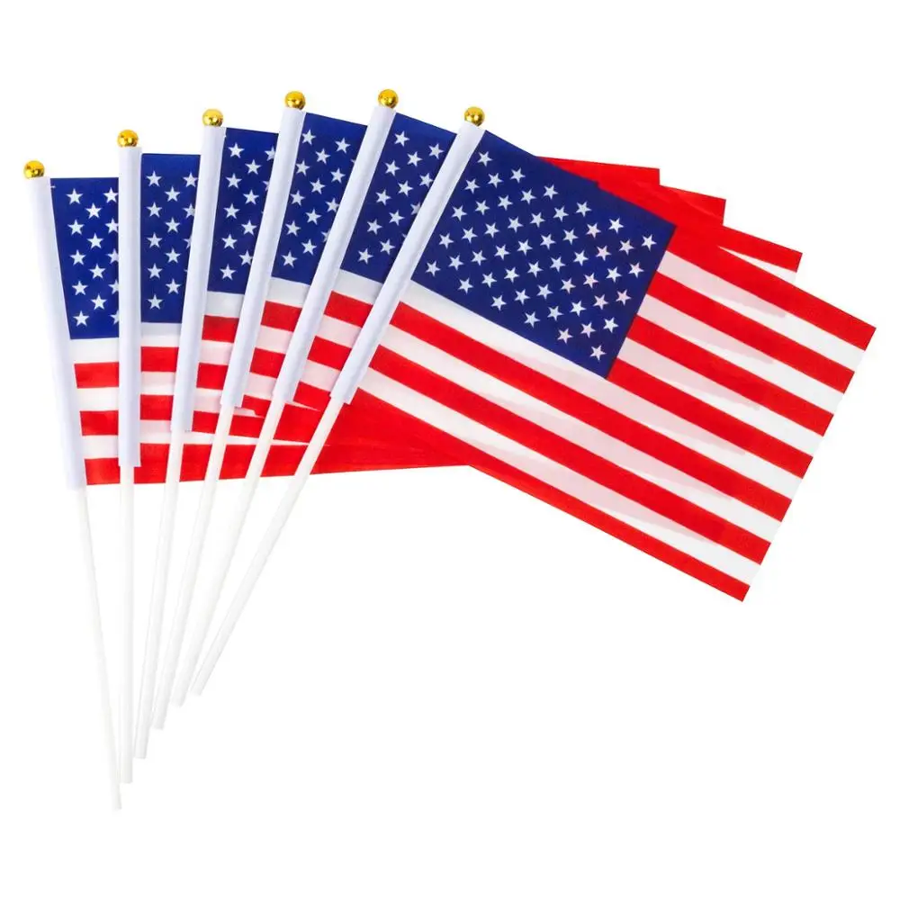 Amerykański Ręczny Flaga USA Kij Flaga USA Flaga Kraju Flagi Partii Deco Na Parady Puchar Świata Festiwal Międzynarodowy Festiwal
